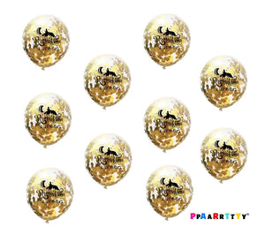 10 pcs of 12 inch Ramadan Kareem Confetti  Transparent Balloons Set