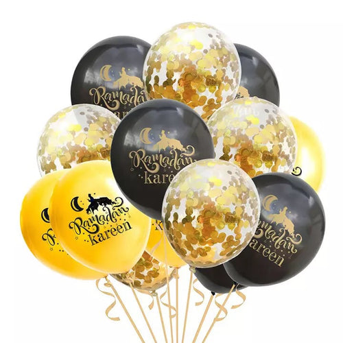 15pcs Ramadan Kareem Confetti Balloon Set