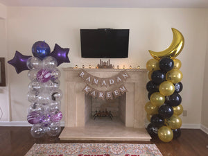 Eid Balloon Column Gold/Black DIY