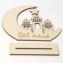 Load image into Gallery viewer, Ramadan Wooden Eid Mubarak Decoration Wooden Plaque (No Light)