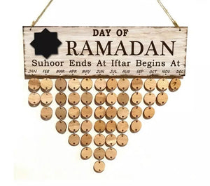 Wooden Ramadan Eid Calendar Countdown