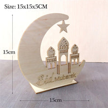 Load image into Gallery viewer, Ramadan Wooden Eid Mubarak Decoration Wooden Plaque (No Light)