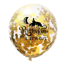 Load image into Gallery viewer, 10 pcs of 12 inch Ramadan Kareem Confetti  Transparent Balloons Set